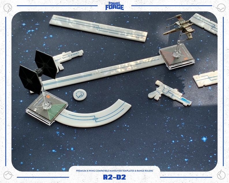 R2D2 Premium Xwing Compatible Template & Maneuver Set Etsy