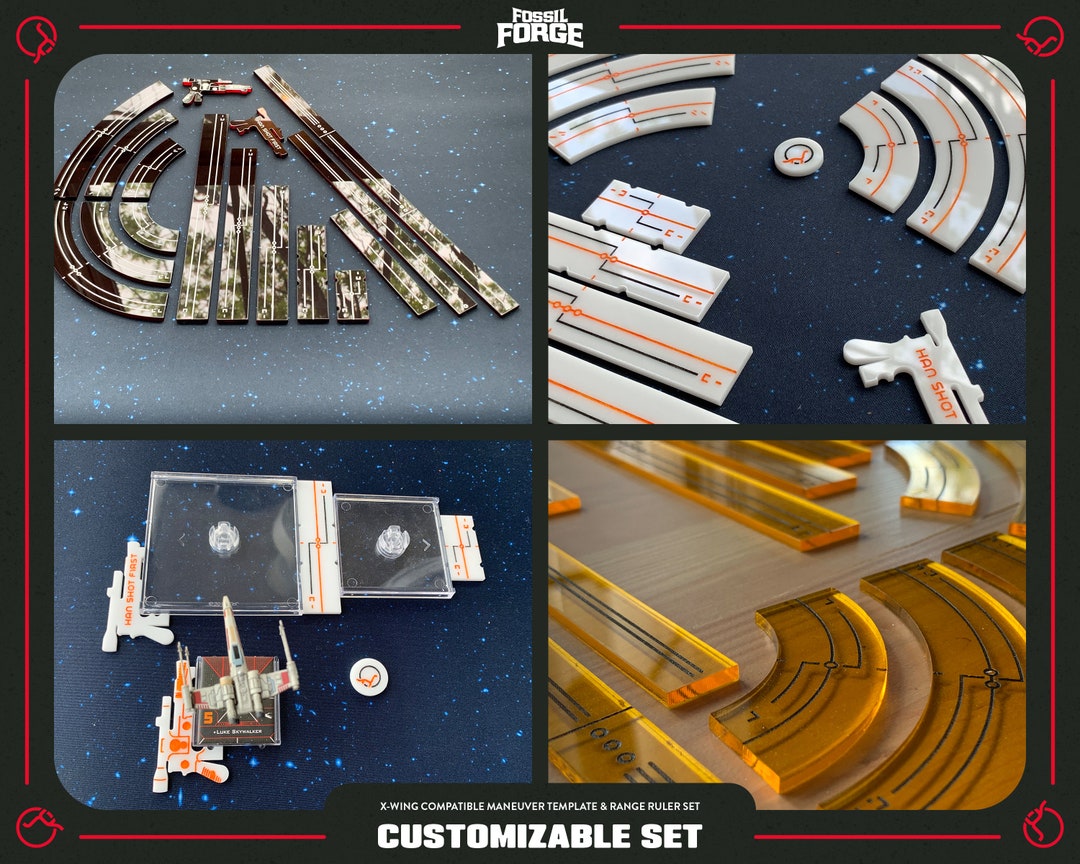 Custom Set Premium Xwing Compatible Template & Maneuver Set Etsy