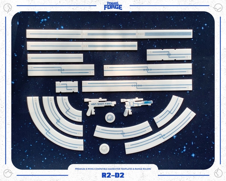 R2D2 Premium Xwing Compatible Template & Maneuver Set Etsy