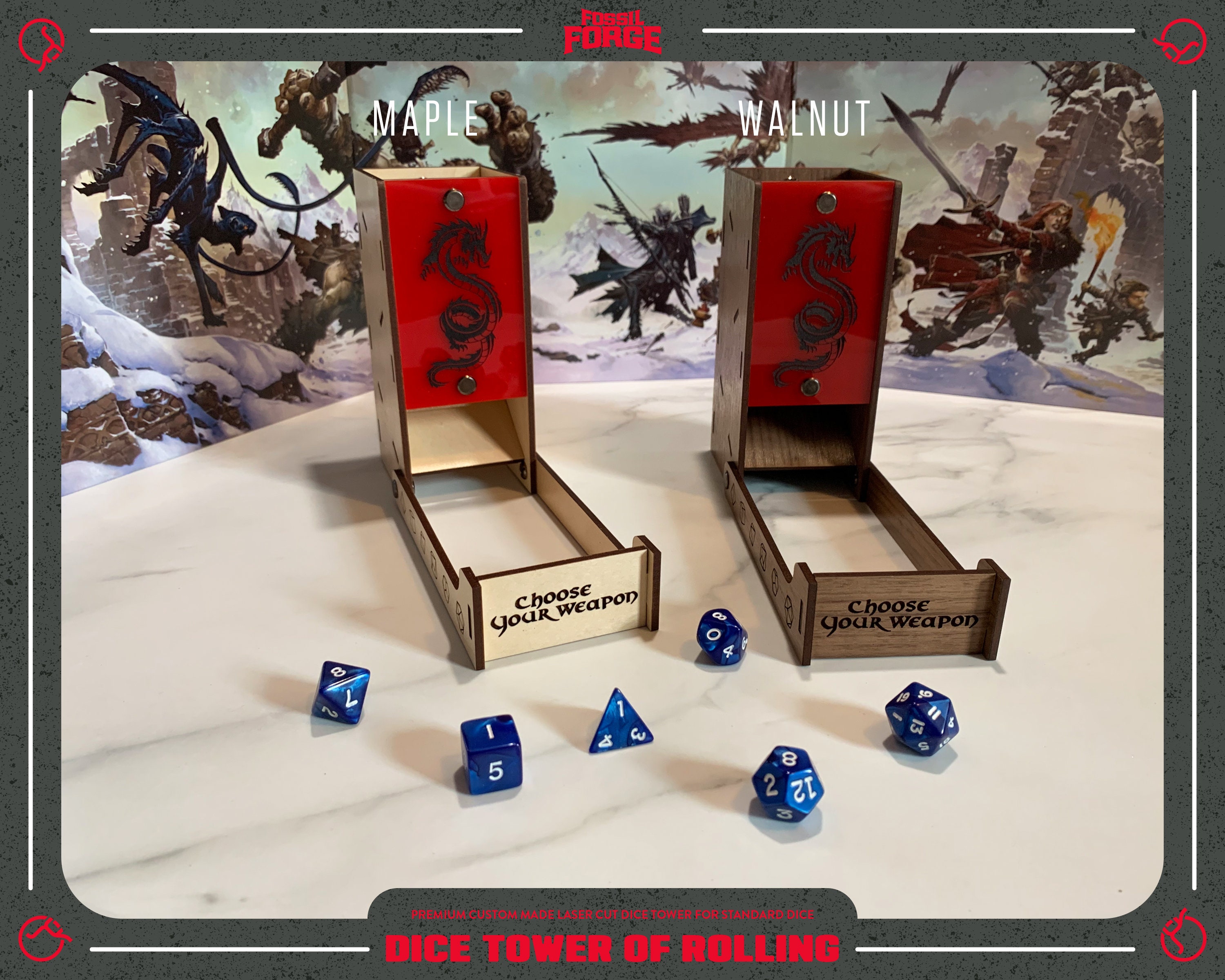 Dice Tower of Rolling Premium D&dthemed Dice Tower Etsy