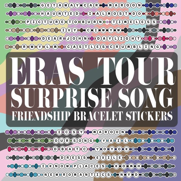 ERAS TOUR Surprise Song Bracelet Sticker || Laptop Sticker Decal