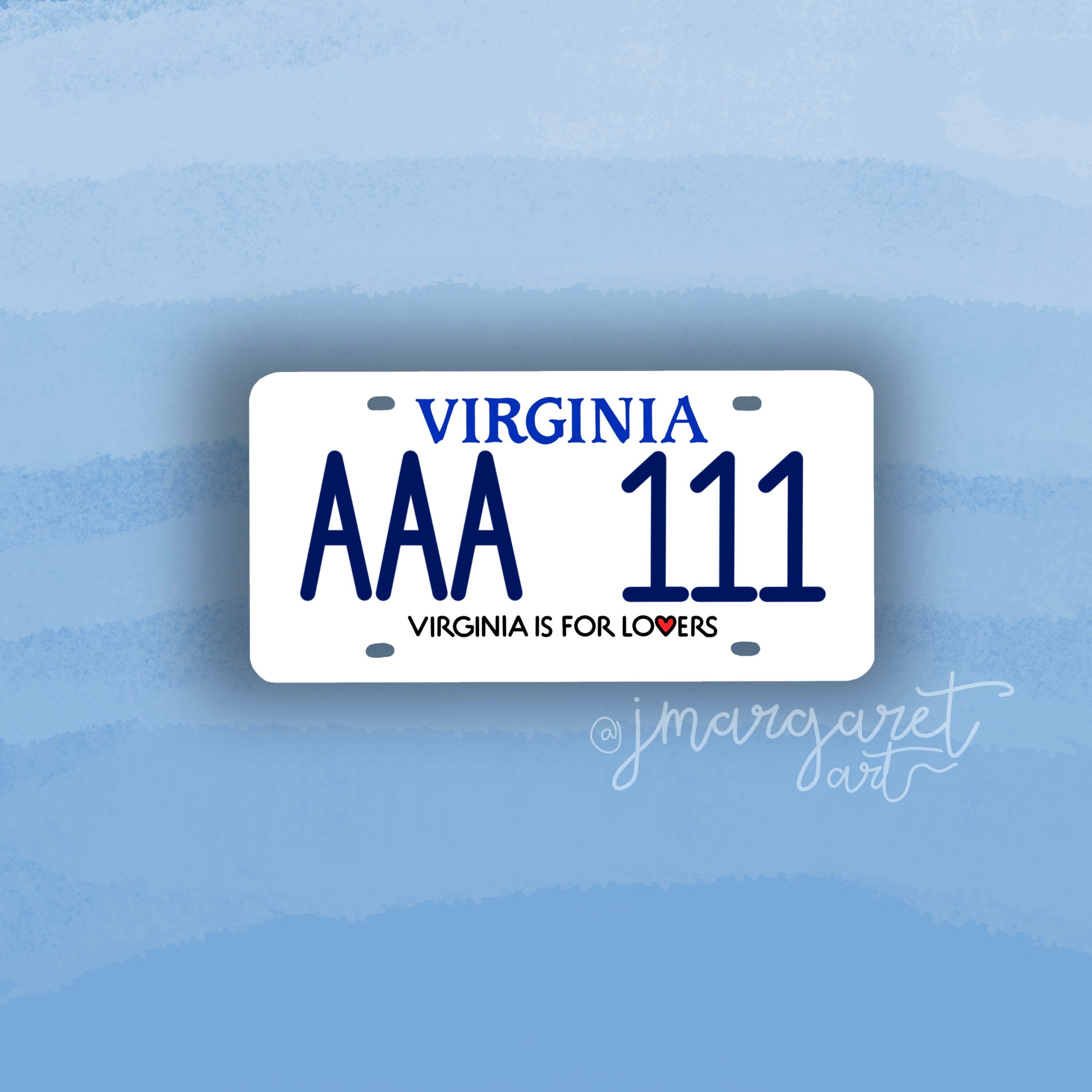 CUSTOMIZABLE Virginia State License Plate Sticker Laptop Etsy