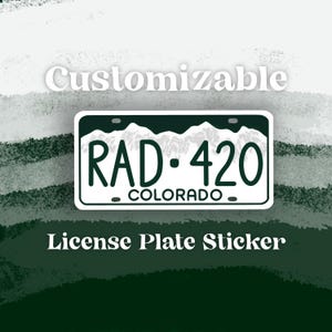 CUSTOMISIERBAR Colorado State Nummernschild-Aufkleber || Laptop Aufkleber Aufkleber