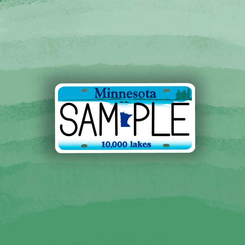 Mn Tags Sticker CUSTOMIZABLE Minnesota License Plate Sticker || Laptop Sticker Decal ...