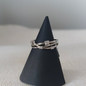 Sterling Silberring, Silber Stern Ring, himmlischen Ring, verstellbarer Ring, Mond-Stern-Ring, Silber stapelbar Ring, BFF Geschenk, Silberring