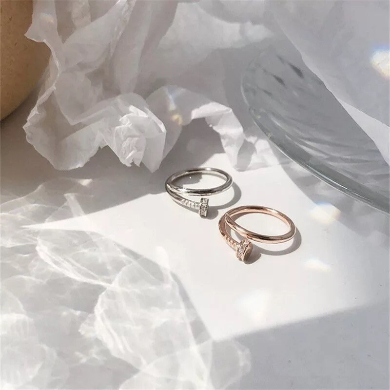 Stainless steel ring open ring woman gift ring adjustable