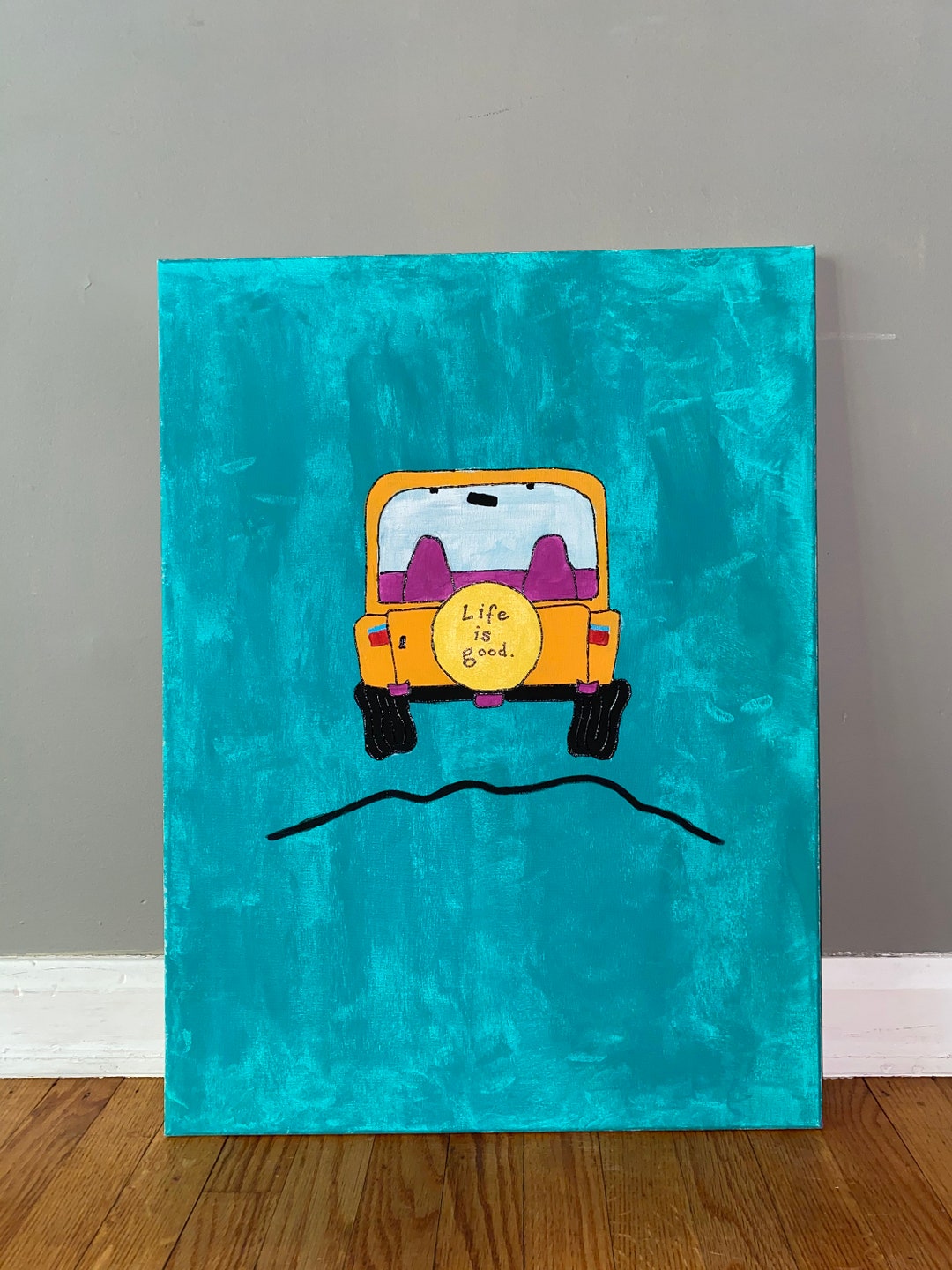 Life is Good Jeep Painting Etsy