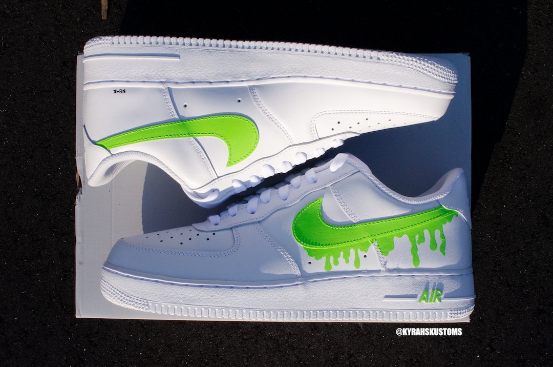slime green air force ones