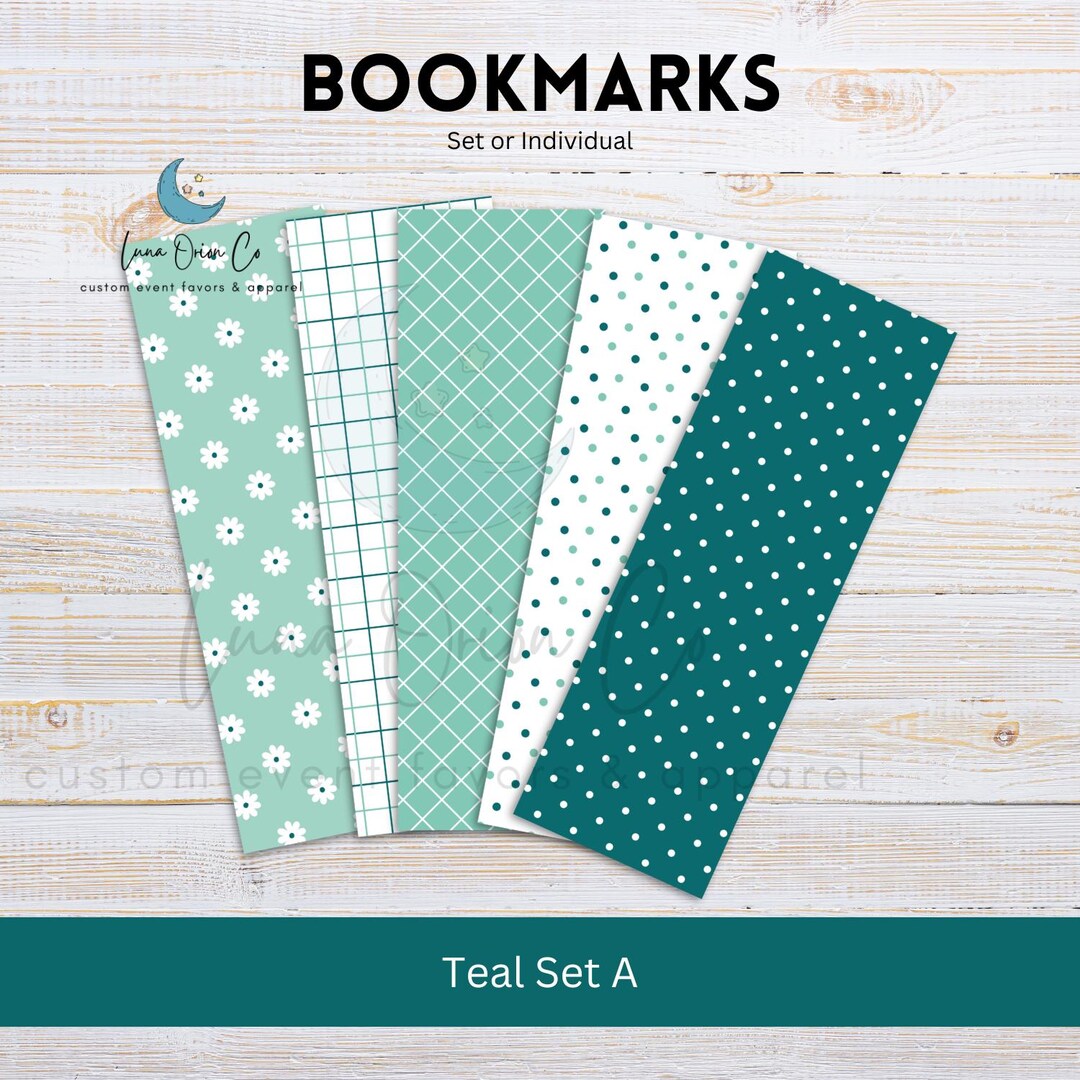 Teal Set [A] Bookmark Collection | Laminated Bookmark-matte Finish ...
