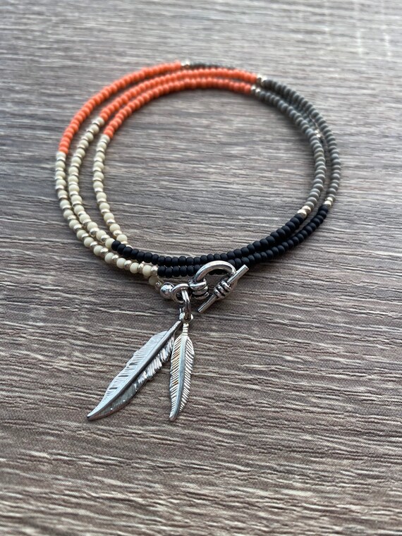 Native American Handcrafted Seed Bead Triple Wrap Bracelet