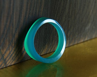 Glass Ring, Natural curves, Cut Glass, All colors, Original Czech Glass, Handmade Jewelry