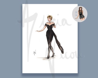 Princess Di's Revenge, Royal Inspired Fashion Illustration Print