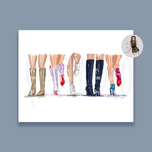 Eras Boots Art Print: Fashion Illustration on Cotton Paper
