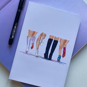 Eras Boots Notebook, Eras Fashion Illustration geïnspireerd stationair notitieblok, dagboek A5-formaat