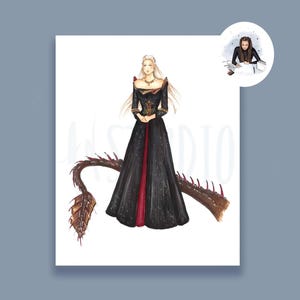 Rhaeneyra Art Print, Dragon Fashion Illustration Print