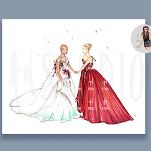 Unlimited, Together We’re Unlimited, Oscars Inspired Fashion Illustration Print