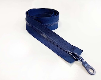 Teilbarer Jacken-Reißverschluss Kunststoff in marineblau - unterschiedliche Längen
