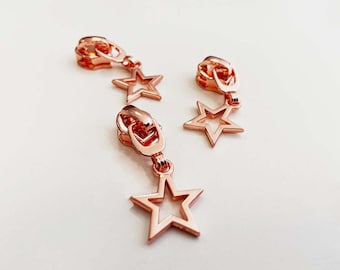 Stern-Zipper für Reißverschlüsse in 6 mm - roségold