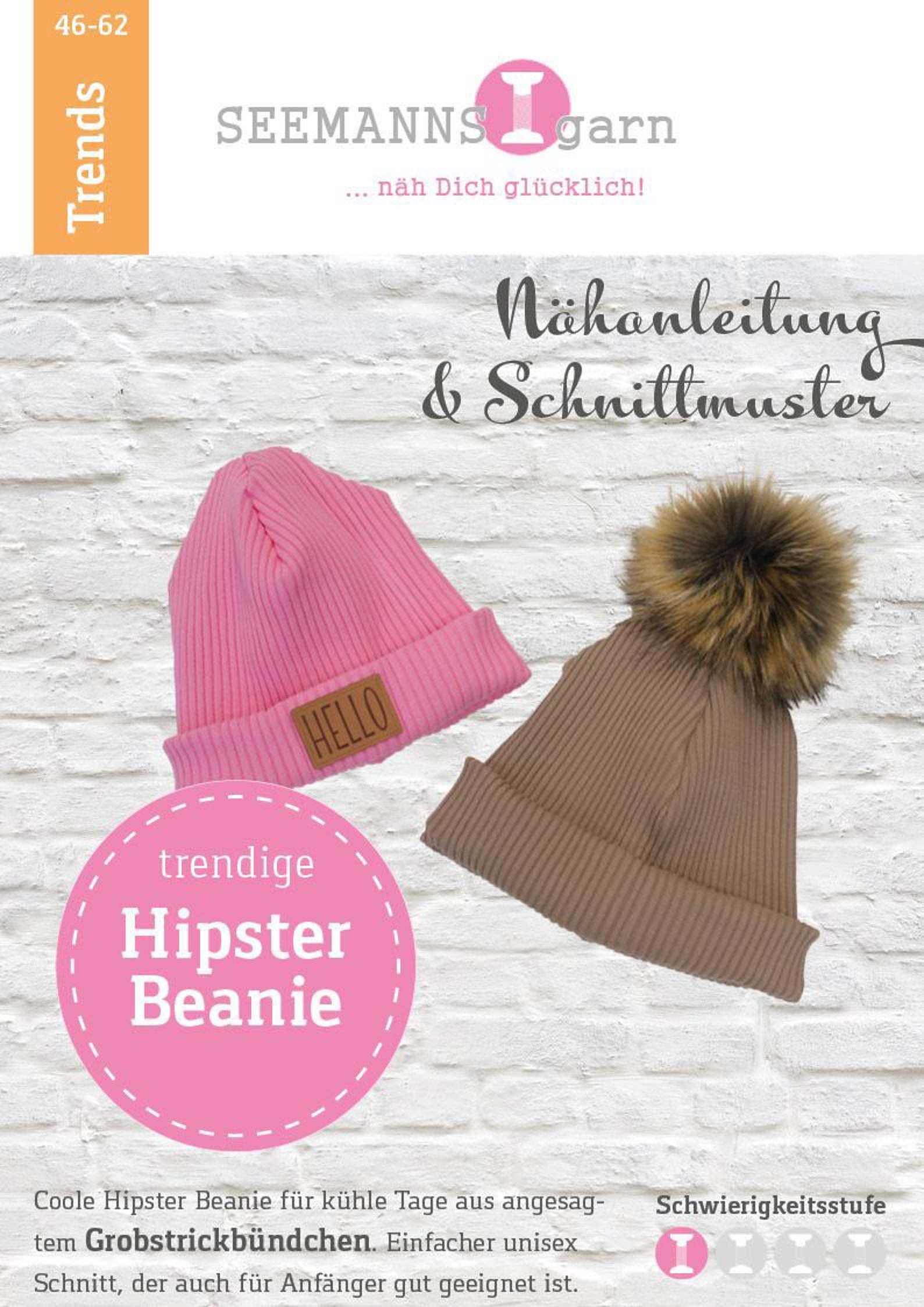Paper Pattern & Manual Hipster Beanie Beanie Beanie Beanie Etsy UK