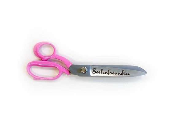 Personalized Left-handed Fabric Scissors With Engraving 10/25 Cm Pink 