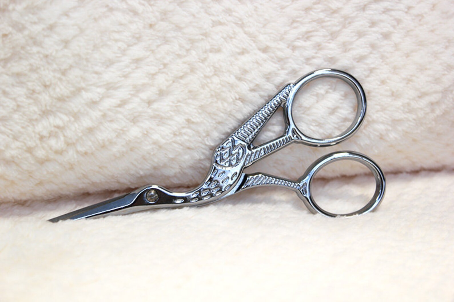 Crane Scissors in Silver Etsy