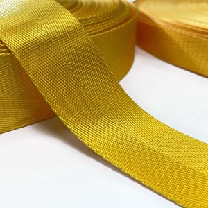 Nylon webbing Yellow 25 mm and 38 mm / Order unit 1 m