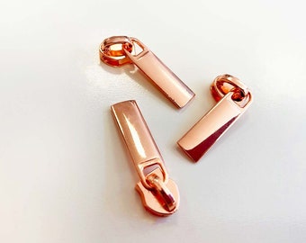 Zipper für Reißverschlüsse in 6 mm - roségold