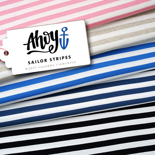Jersey bio - AHOY Sailor Stripes - L’amour et les albums de hamburgers en bleu foncé
