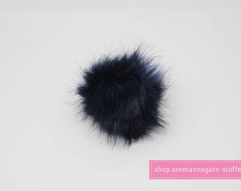 Pompom - blauw 12 mm met drukknop