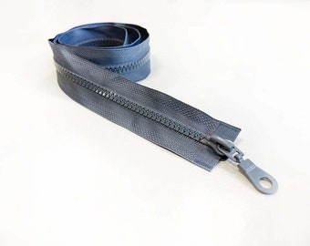 Teilbarer Jacken-Reißverschluss Kunststoff in grau - unterschiedliche Längen