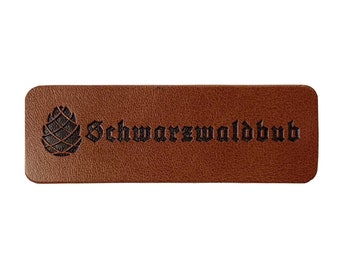 Label aus Kunstleder - Schwarzwaldbub - dunkelbraun