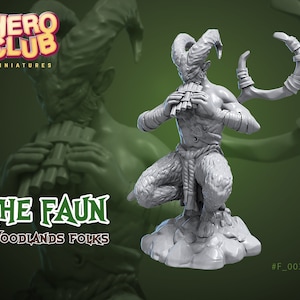 FAUN mit Pans Flöte Miniatur | Barde | Druide | Schamane | Seite | Satyr für Dungeons and Dragons, Pathfinder, DnD, Tabletop und RPG