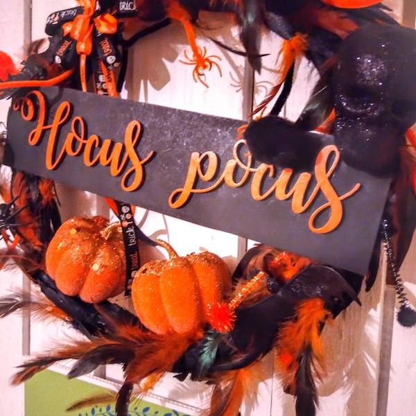 Hocus Pocus Wreath, Halloween wreath, Halloween Door Decor