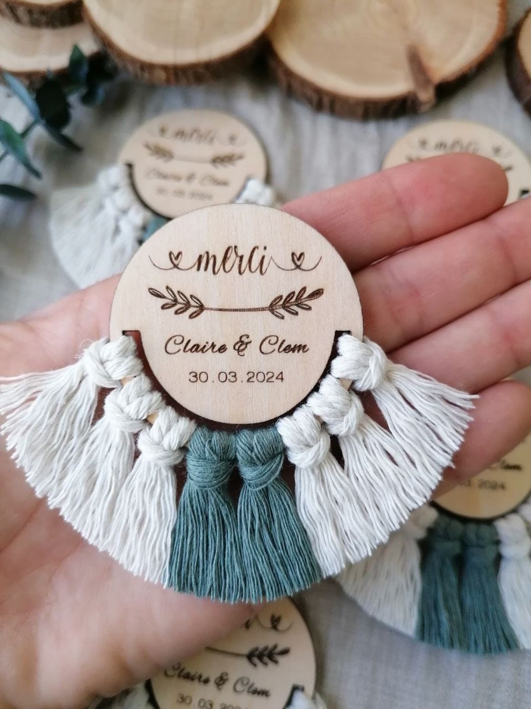 Boho-Magnet-Cadeaux invités Magnet - mariage - magnetic favor - aimant ...