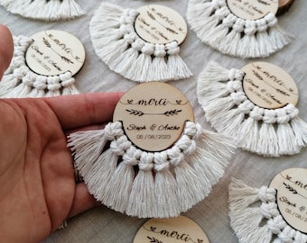 Boho-Magnete – magnetische Gastgeschenke zur Boho-Hochzeit – doppelter Naturzweig