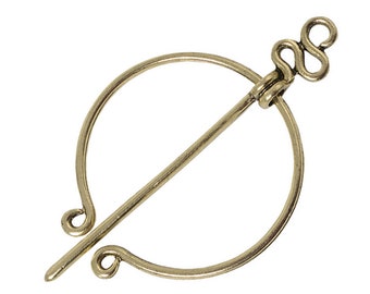 Celtic Brooch Pin Design Viking Style Pewter Bronze Gold Scarfpin Shawlpin for Gowns
