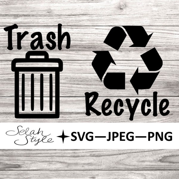 Trash and Recycle Digital Download, svg, png, jpeg