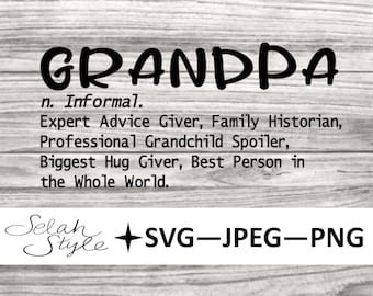 Grandpa Definition Digital Download, jpeg, svg, png