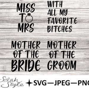 Wedding Titles Digital Download, SVG, JPEG, PNG