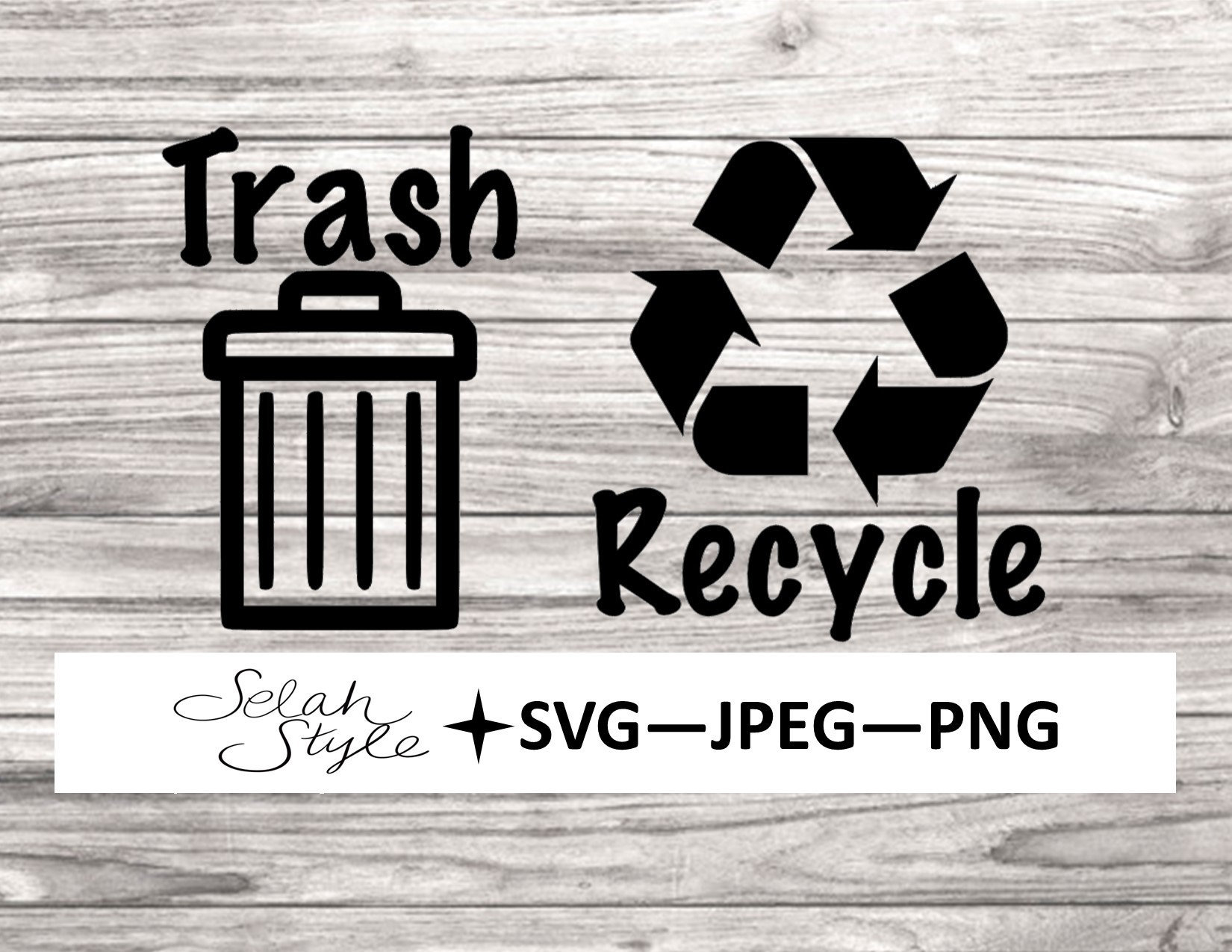 Trash and Recycle Digital Download Svg Png Jpeg Etsy