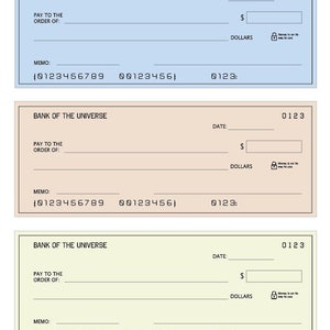 LOA - Printable Blank Checks - Etsy