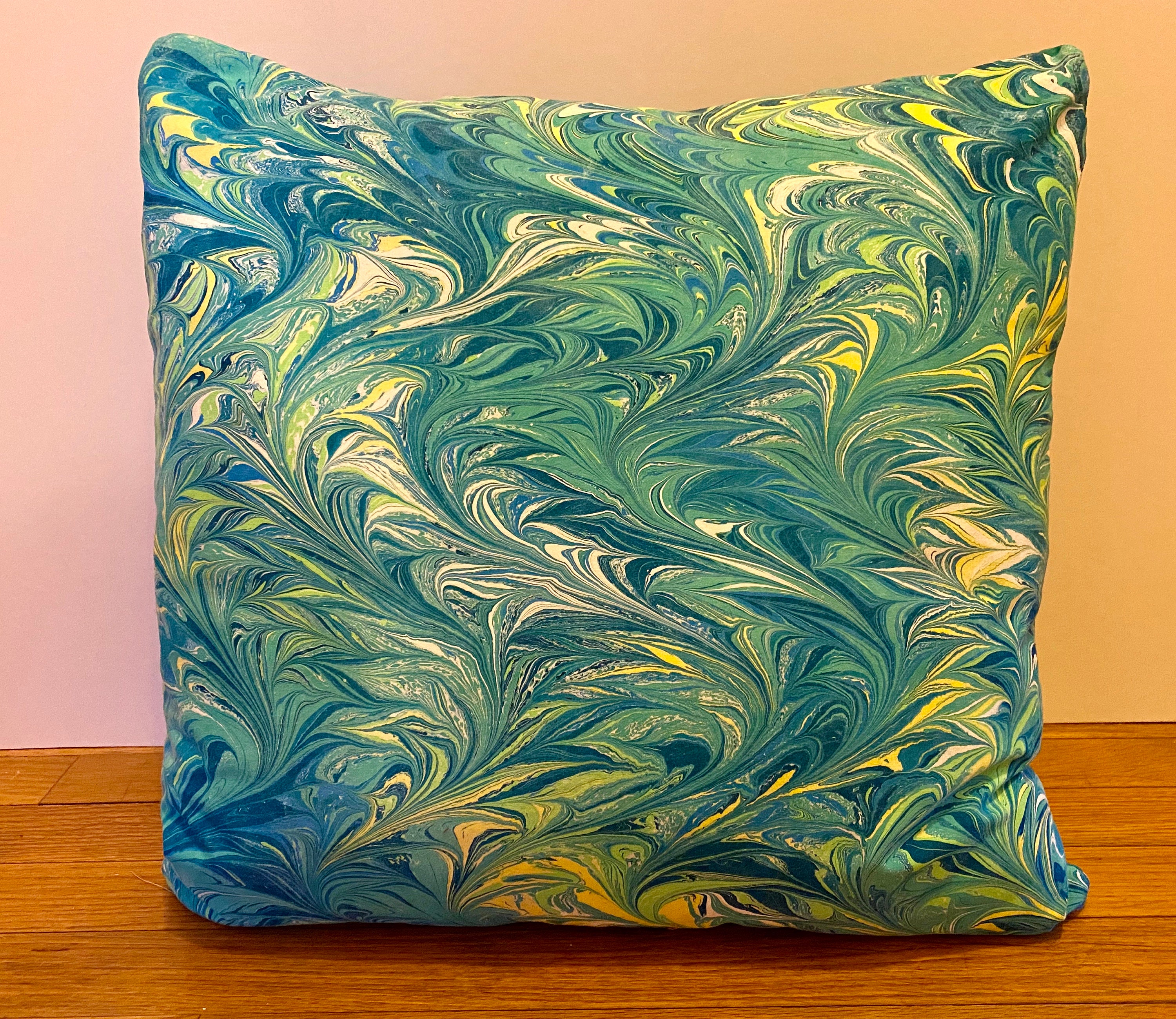 Decorative Marbled Hand Painted Pillow Cover Etsy