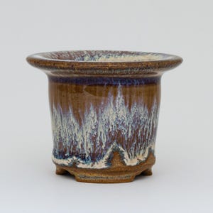 Handmade Ceramic Orchids Pot - One Of A Kind Glazed Planter - Suited for Neofinetia Vanda Falcata / Furan / Fukiran