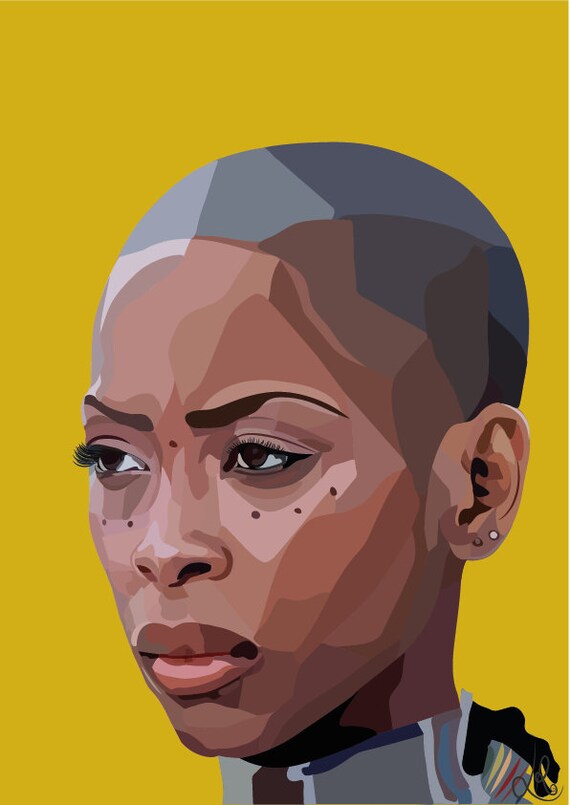 Erykah Badu Poster Graphic Illustration Art Print Etsy