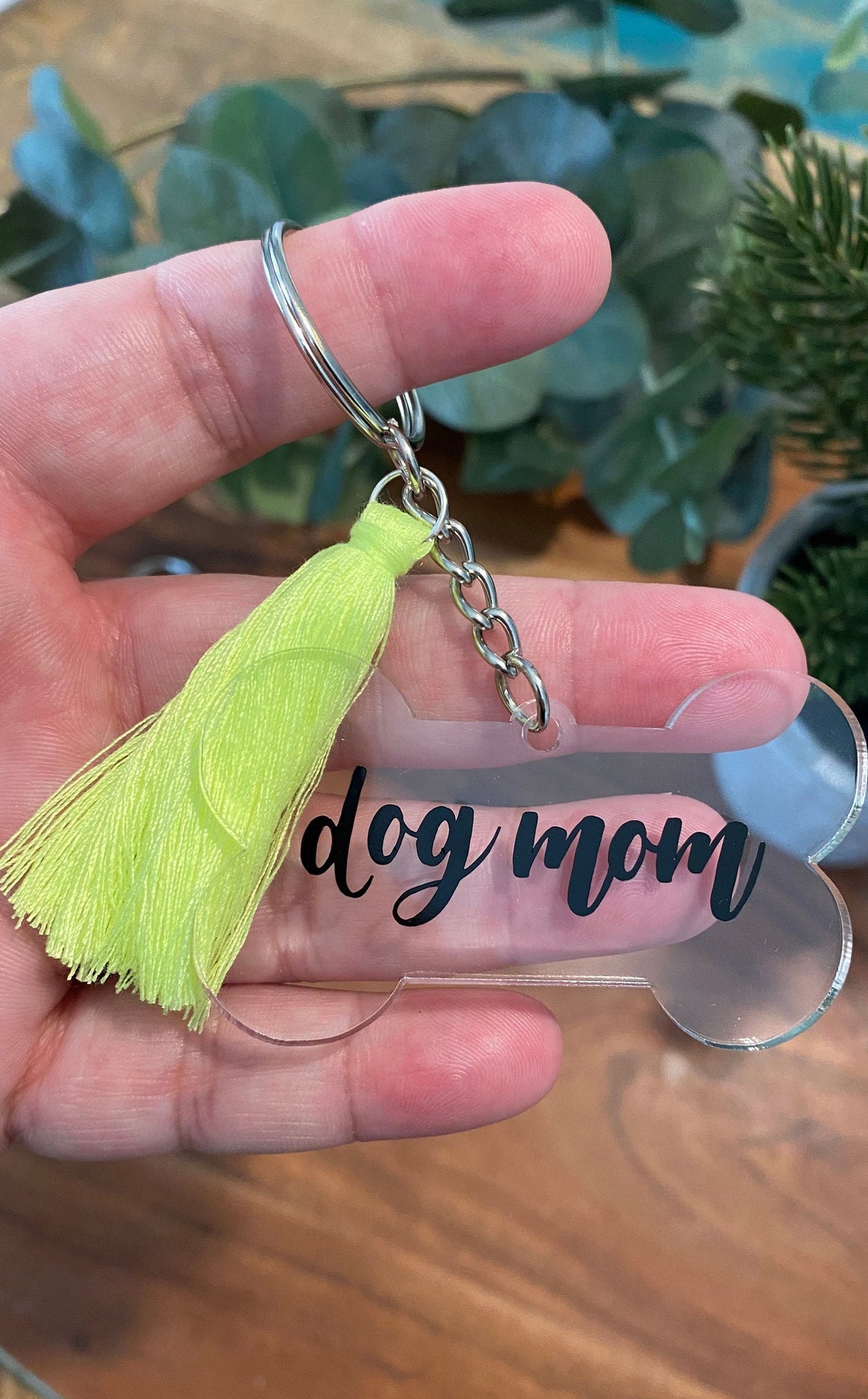 Personalized Dog Bone Acrylic Keychain Dog Tag Pet Etsy