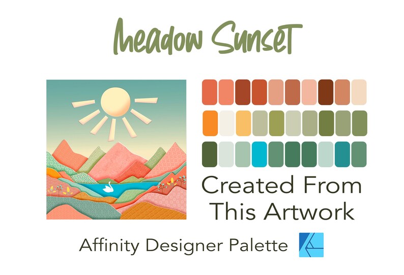 Affinity Designer Color Palette Bundle | Meadow Sunset | Color Swatches ...
