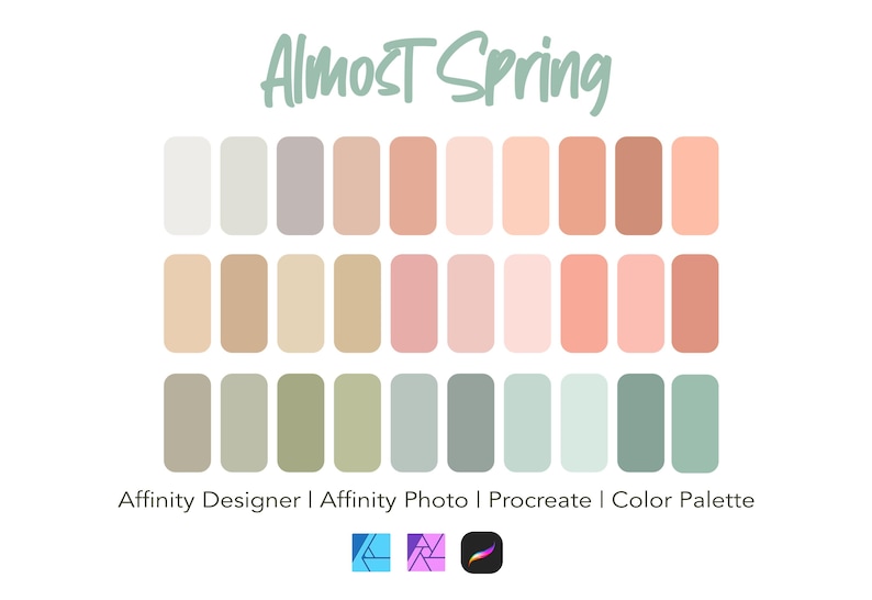 Affinity Designer Color Palette Bundle | Almost Spring | Color Swatches ...