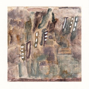 Mini arte astratta su carta, arte multimediale, arte primitiva, arte originale, piccolo dipinto astratto, arte grunge, arte murale nei toni della terra, arte scura