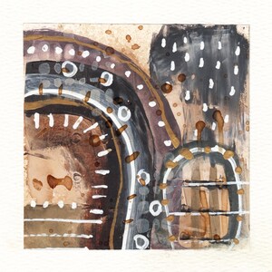 Arte astratta originale firmata - Acquerello primitivo tribale grunge, decorazione murale con tecnica mista, pezzo unico da collezione fatto a mano, OOK