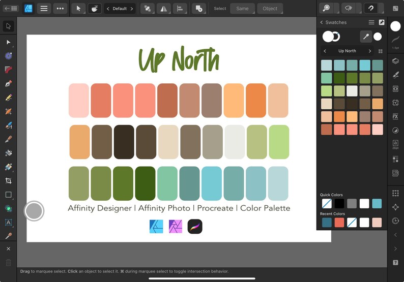 Affinity Designer Color Palette Bundle | up North | Color Swatches ...